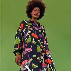 NWT FARM Rio Black Mushroom Shirtdress